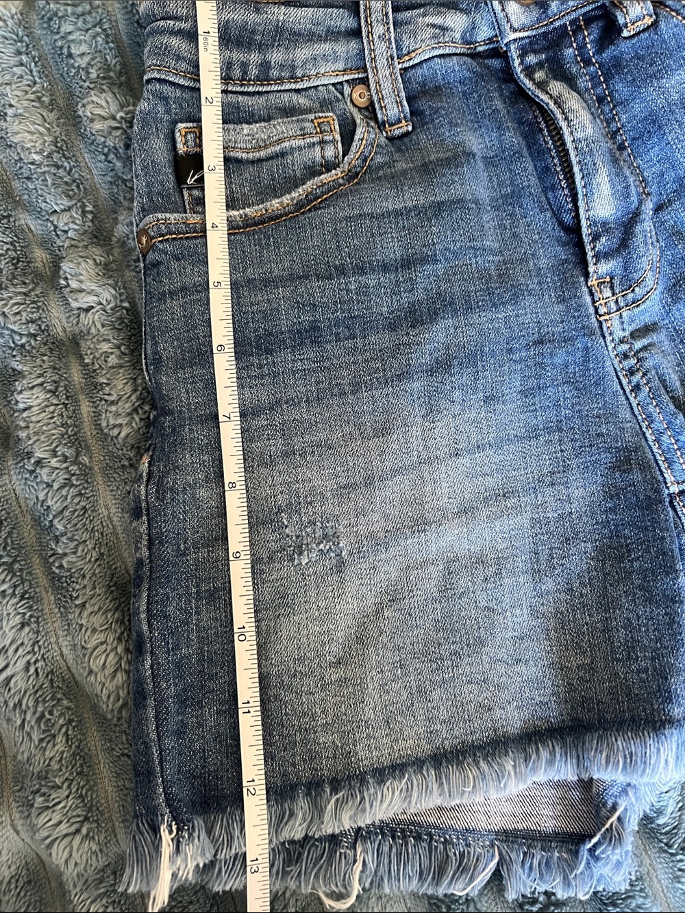 KanCan Blue Distressed Denim Shorts - Picture 5 of 6